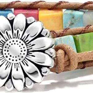 Chakra Bracelet Leather Wrap Beaded Jewelry for Women Men Gift